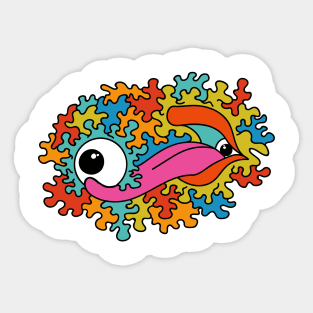 Psychedelic eye lick Sticker